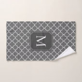 Monogramme marocain moderne de gris de motif (Serviette à main)