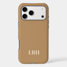 Monogramme Marron Chameau Minimaliste Moderne Init