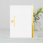 Monogramme masculin moderne nom vrai feuille carte (Debout devant)