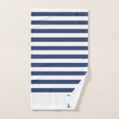Monogramme masculin Premières bandes bleu et blanc (Serviette à main)