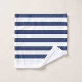 Monogramme masculin Premières bandes bleu et blanc (Gant de toilette)