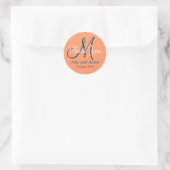 Monogramme Merci Mariage Favoriser Étiquette (Sac)
