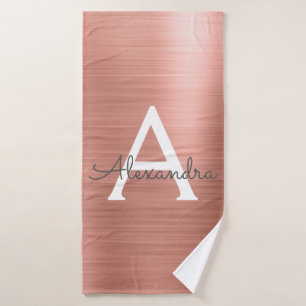 Monogramme métallique de glam or rose