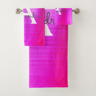Monogramme métallique violet chic