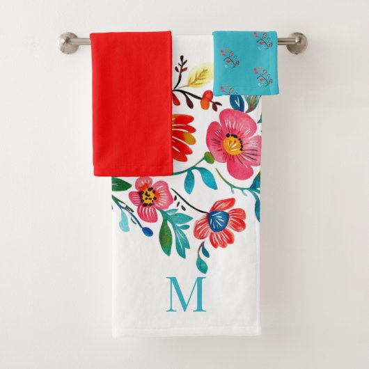 Monogramme Mexicain Floral Coloré Boho (En situation)