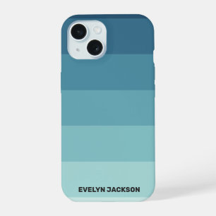 Monogramme Minimal Bloc de Couleur Cyan Bleu Turqu