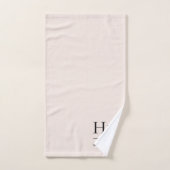Monogramme minimal Élégant Rose-Clair Élégant Simp (Serviette à main)
