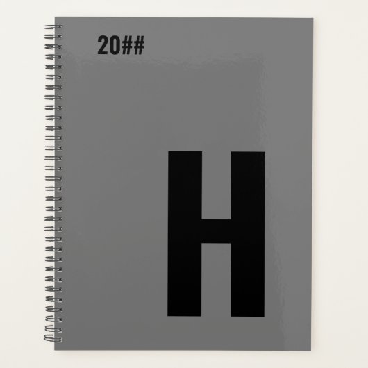 Monogramme minimal gris initial noir (Devant)