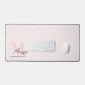 Monogramme minimal initial et nom Pastel rose (Clavier et souris)