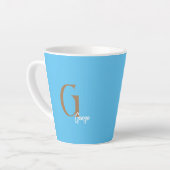 MONOGRAMME MINIMAL LATTE MUG NAME SIMPLE MODERNE (Angle gauche)