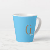 MONOGRAMME MINIMAL LATTE MUG NAME SIMPLE MODERNE (Angle droit)