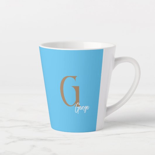 MONOGRAMME MINIMAL LATTE MUG NAME SIMPLE MODERNE (Droite)