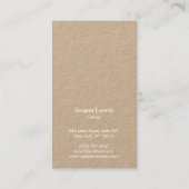 Monogramme minimaliste Carte de visite Kraft (Dos)