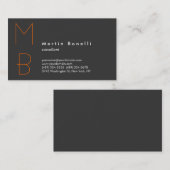 Monogramme minimaliste Consultant Carte de visite  (Devant / Derrière)