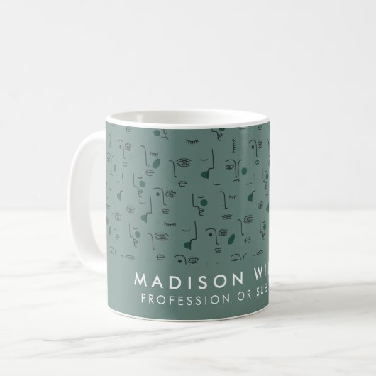 Monogramme minimaliste de café moderne Mug (Devant gauche)