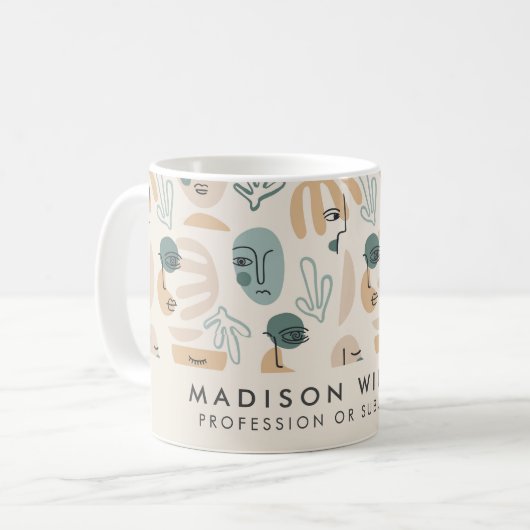 Monogramme minimaliste de café moderne Mug (Devant gauche)