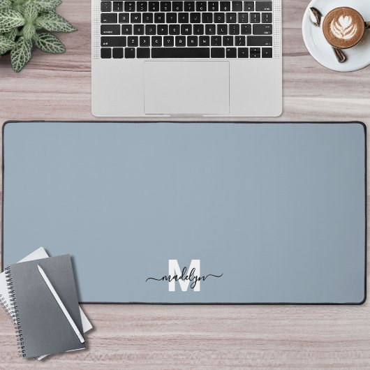 Monogramme Minimaliste de Nom Bleu Poussiéreux