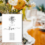 Monogramme minimaliste de palmier tropical Mariage<br><div class="desc">Un design minimaliste de mariage monogramme de palmier tropical. Un design simple qui utilise un croquis d'un palmier pour créer un monogramme classique élégant. Une charmante décoration de plage tropicale en noir et blanc avec des touches rustiques et une typographie de script classe. Une élégante décoration de table de mariage...</div>