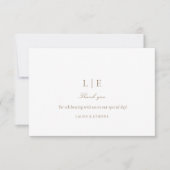 Monogramme minimaliste Élégant Carte de remercieme (Devant)