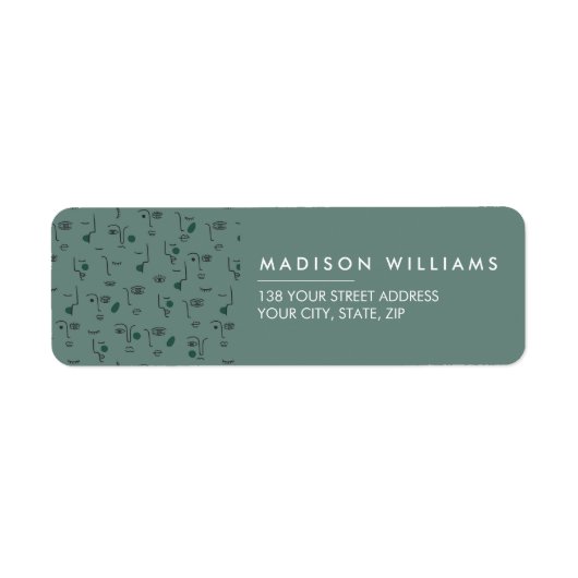 Monogramme minimaliste Étiquette moderne (Devant)