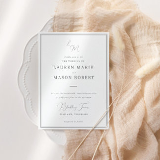 Monogramme minimaliste Faire-part de mariage