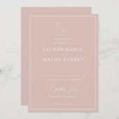 Monogramme minimaliste Faire-part de mariage (Devant / Derrière)