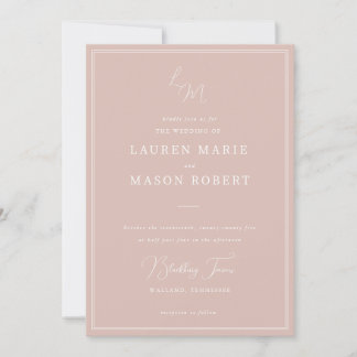 Monogramme minimaliste Faire-part de mariage