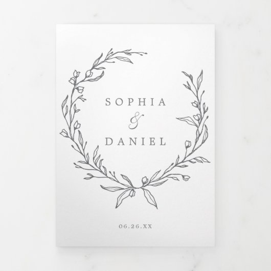 Monogramme minimaliste Invitations de mariage tout (Page de couverture)
