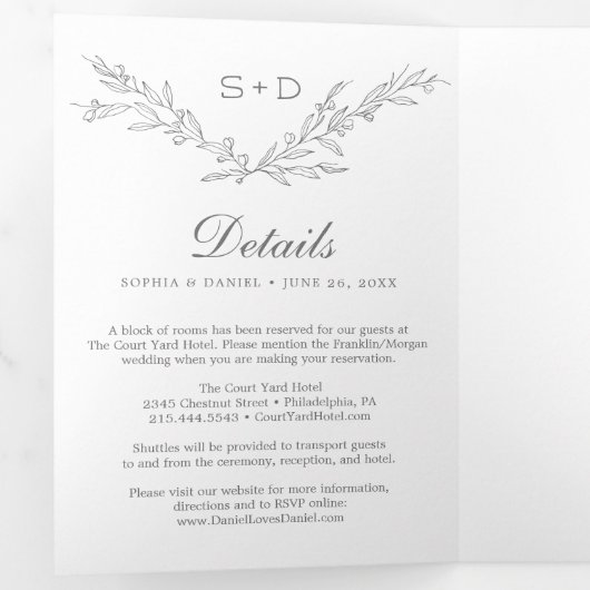 Monogramme minimaliste Invitations de mariage tout (Intérieur en premier)