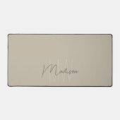 Monogramme Minimaliste Moderne Beige Nom Script (Recto)