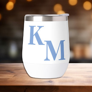 Monogramme minimaliste moderne bleu pâle
