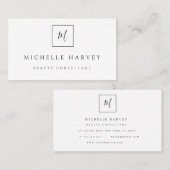 Monogramme minimaliste Moderne Carte de visite sim (Devant / Derrière)