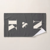Monogramme minimaliste moderne en couple noir et b (Serviette à main)