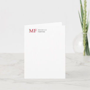 Monogramme minimaliste moderne Initiale Rouge Blan