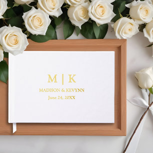 Monogramme minimaliste moderne Mariage Gold Foil