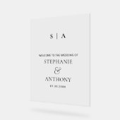 Monogramme minimaliste moderne Mariage noir et bla (Angle)