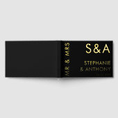 Monogramme minimaliste moderne Mariage noir et or (Complet)