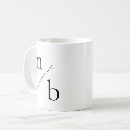 Monogramme minimaliste Mug simple (Devant gauche)