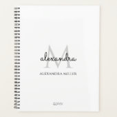 Monogramme minimaliste noir et blanc Nom moderne (Devant)