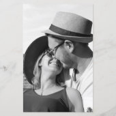 Monogramme minimaliste Photo Menu Mariage simple (Dos)