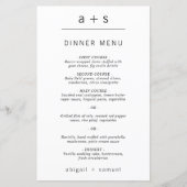 Monogramme minimaliste Photo Menu Mariage simple (Devant)