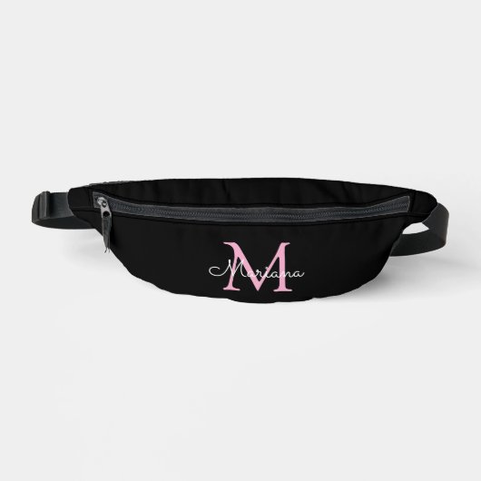 monogramme minimaliste rose noir personnalisé (Recto)