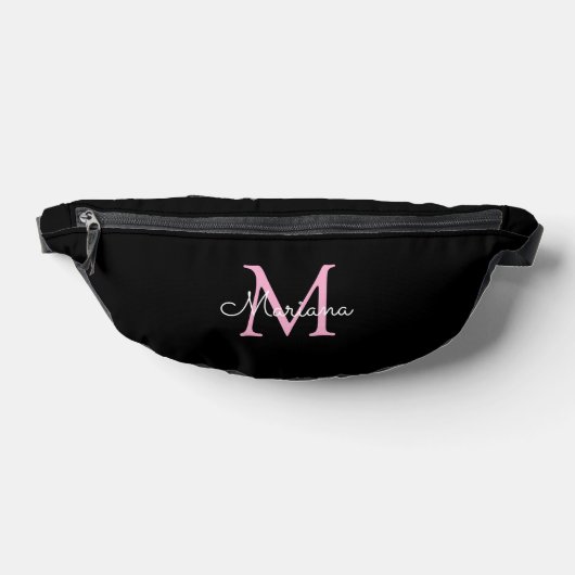 monogramme minimaliste rose noir personnalisé (Poser)