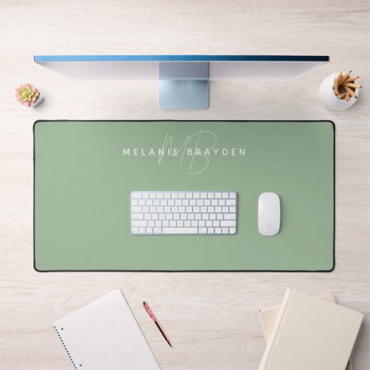Monogramme minimaliste vert Sage (Bureau 1)
