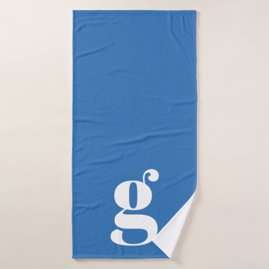 Monogramme minuscule gras et oversize bleu personn (Serviette de bain)