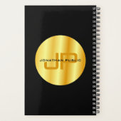 Monogramme Modèle d'or noir élégant moderne (Dos)