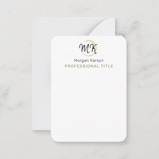 Monogramme Modèle élégant en or blanc moderne simp (Devant)