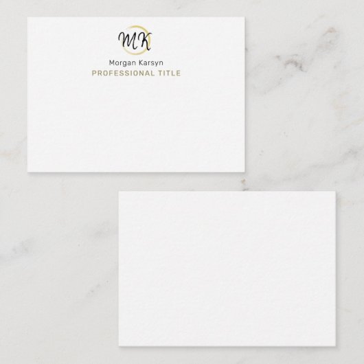 Monogramme Modèle élégant en or blanc moderne simp (Devant / Derrière)