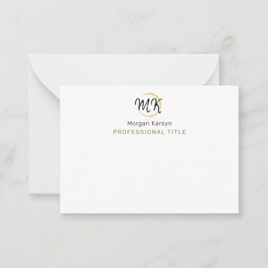 Monogramme Modèle élégant en or blanc moderne simp (Devant)