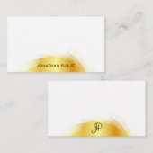 Monogramme Modèle Gold Look Élégant Simple (Devant / Derrière)